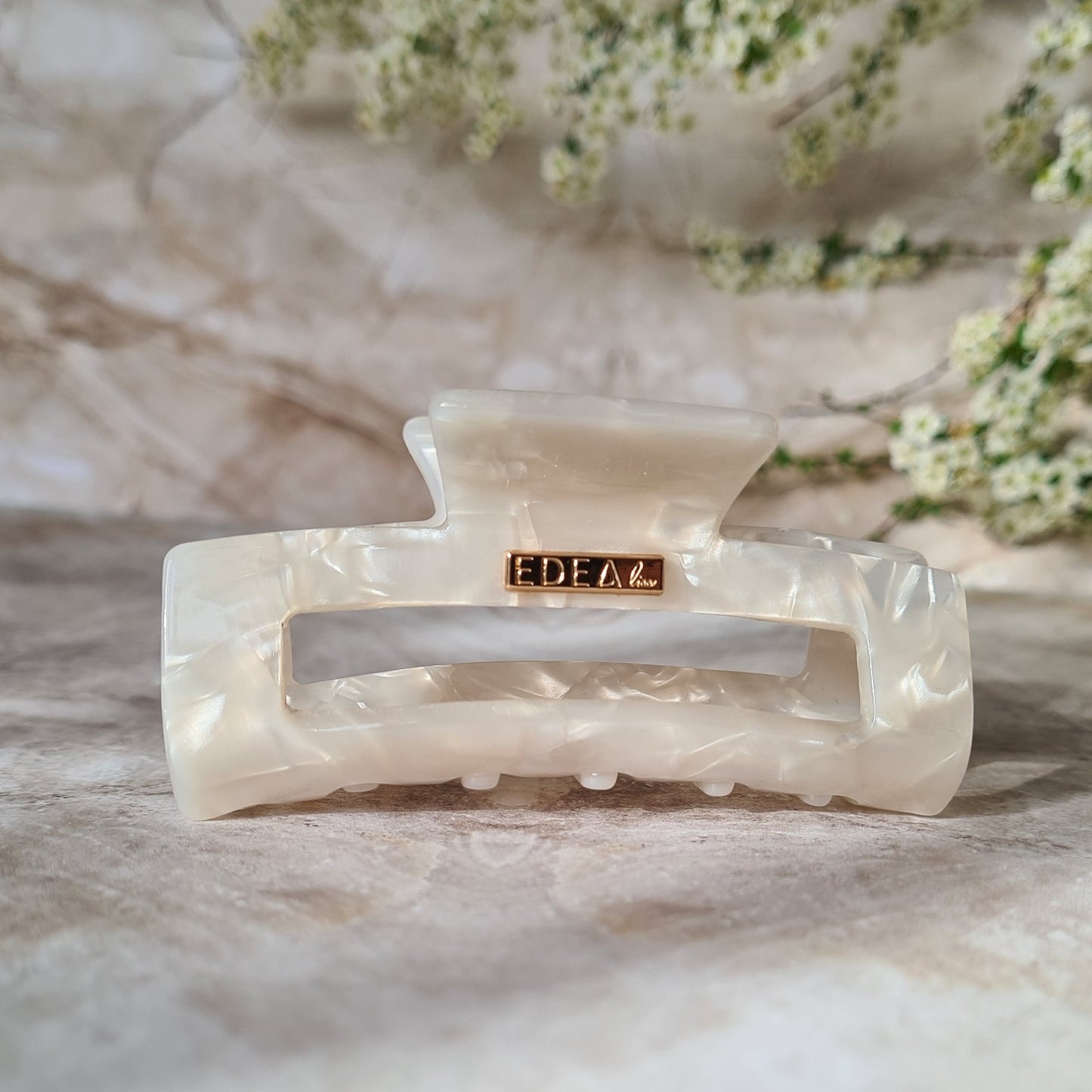 Haarklammer "Weiß Shell"