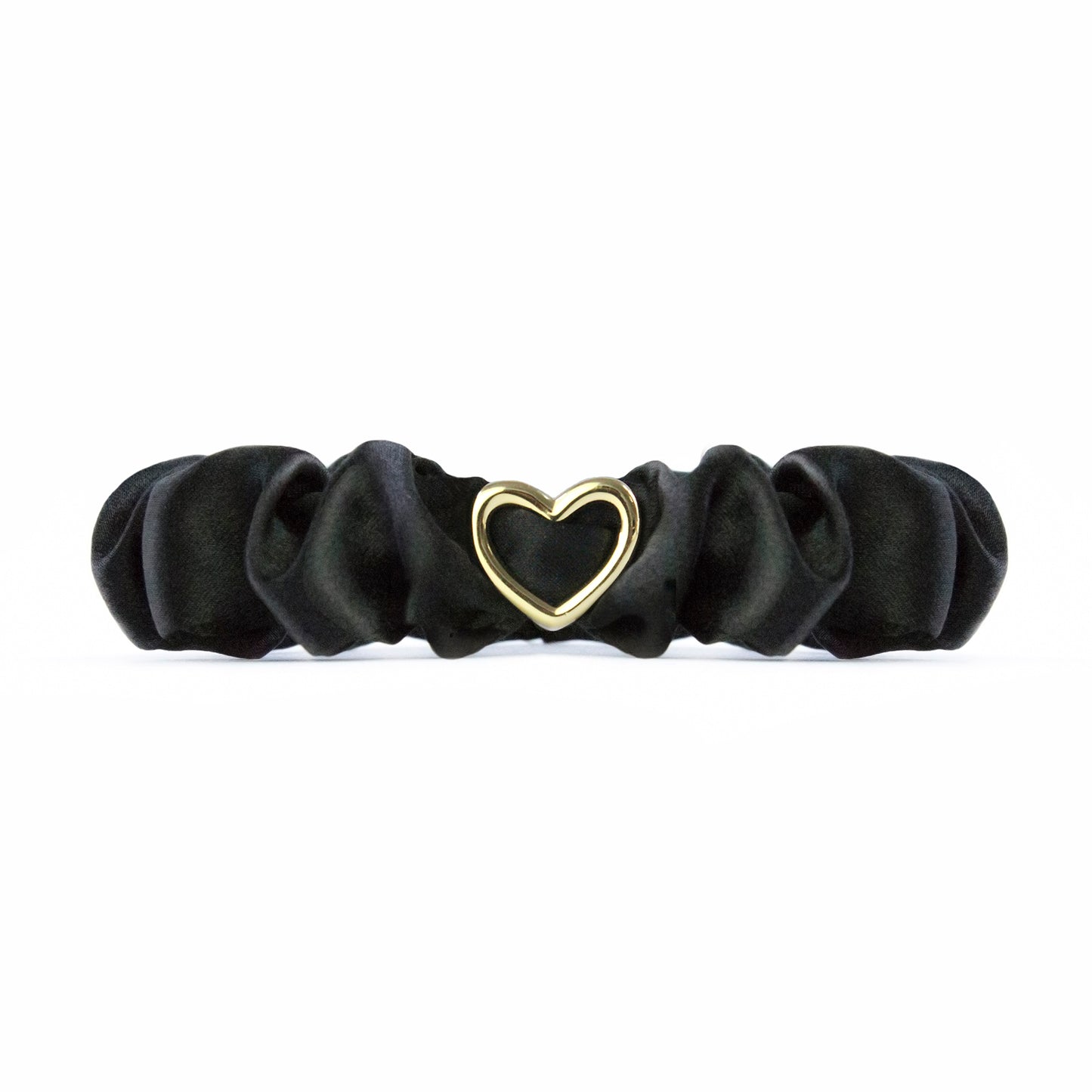 Slim Scrunchie Schwarz Gold Herz