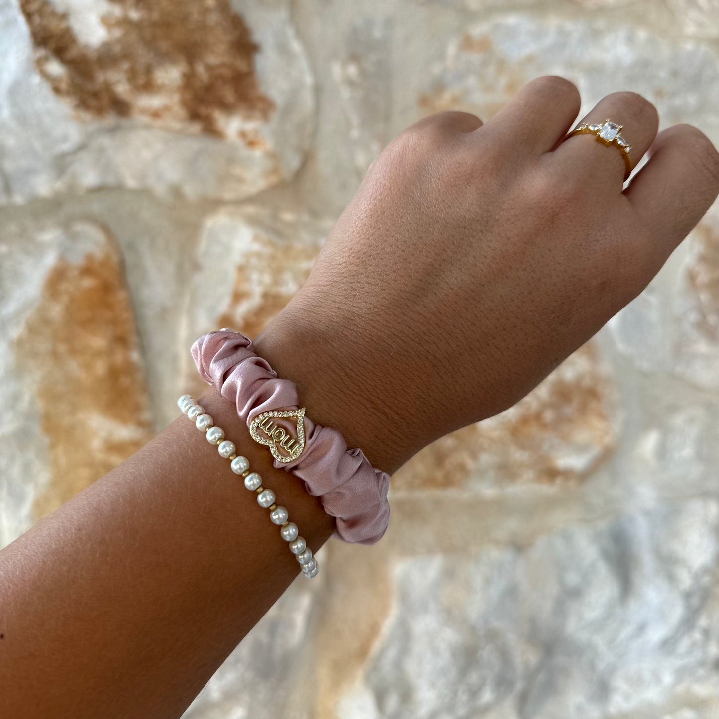 Slim Scrunchie Rosa Mom Herz