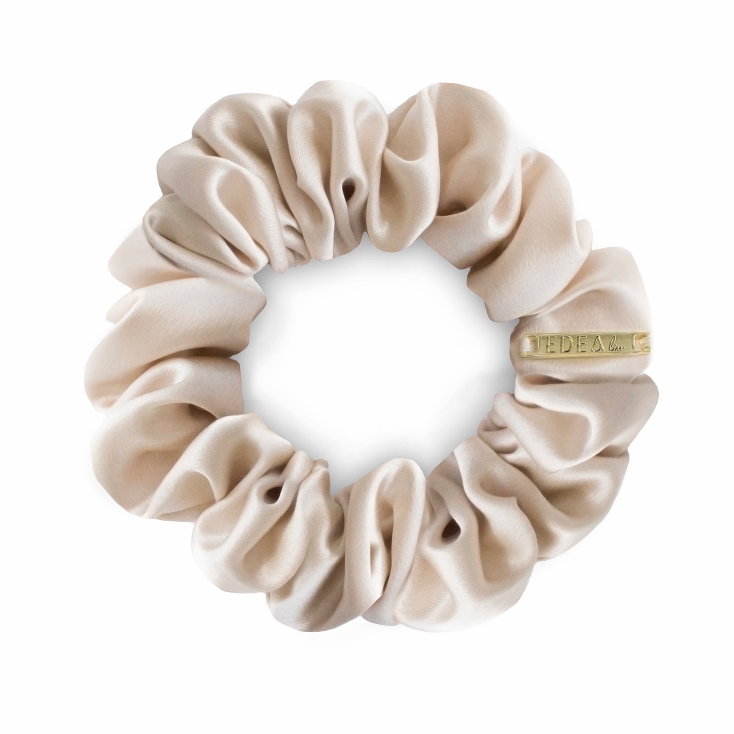 Medium Scrunchie aus Seide Beige