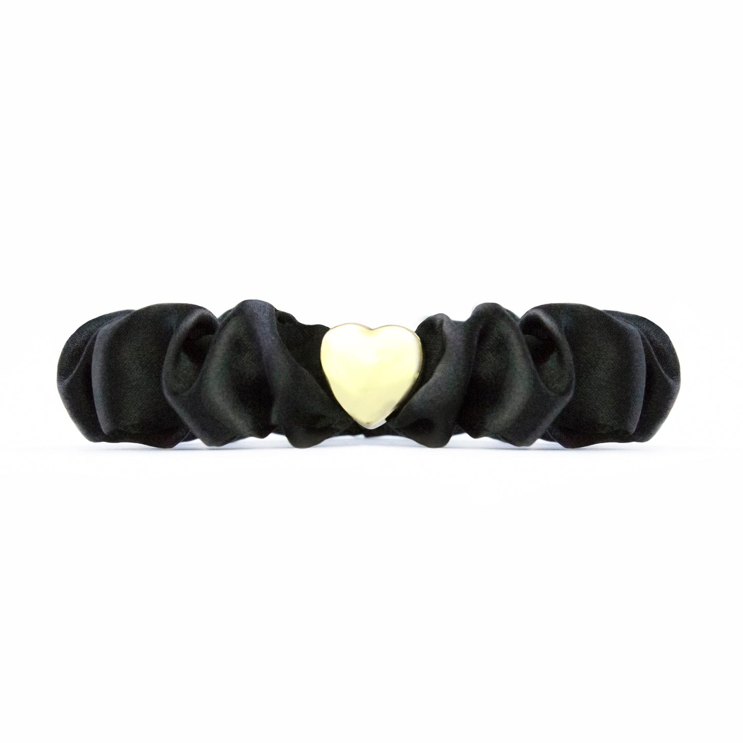 Slim Scrunchie Schwarz Glossy Herz