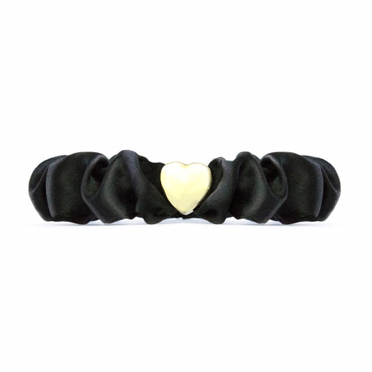 Slim Scrunchie Schwarz Glossy Herz