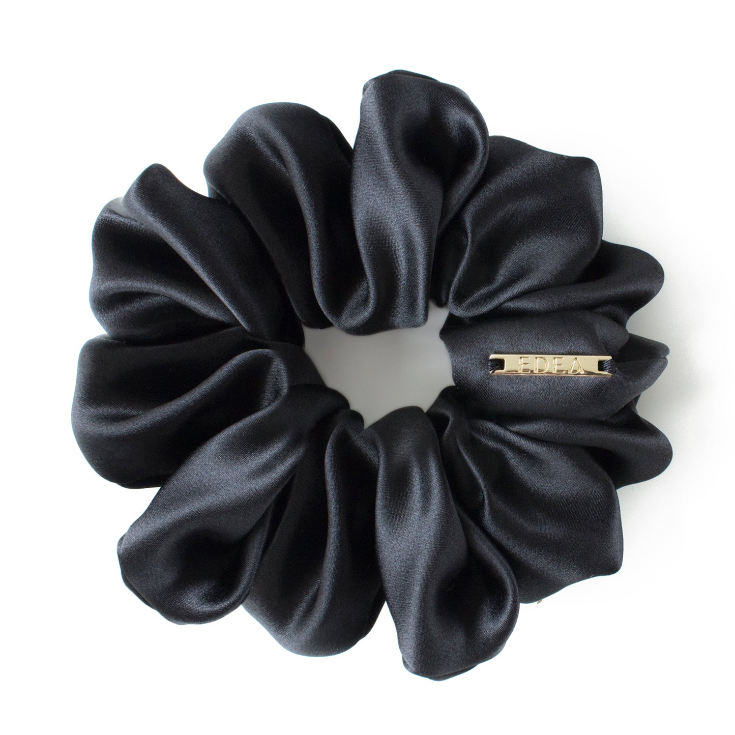 Large Scrunchie aus Seide Schwarz