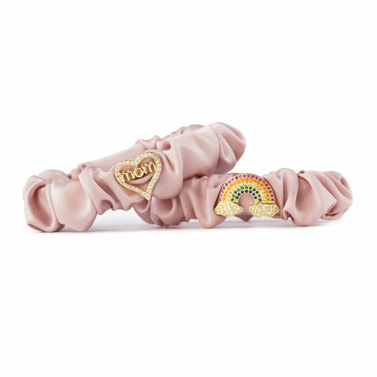 Slim Scrunchies Set Rosa Mom Herz und Regenbogen