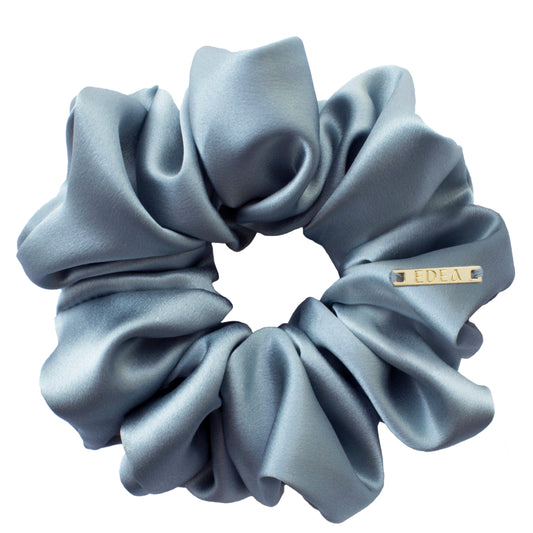 Large Scrunchie aus Seide Blau