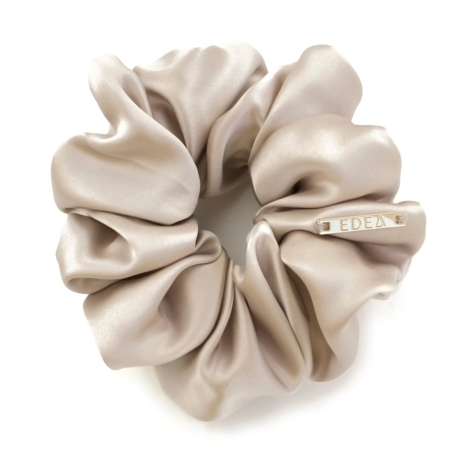 Large Scrunchie aus Seide Beige